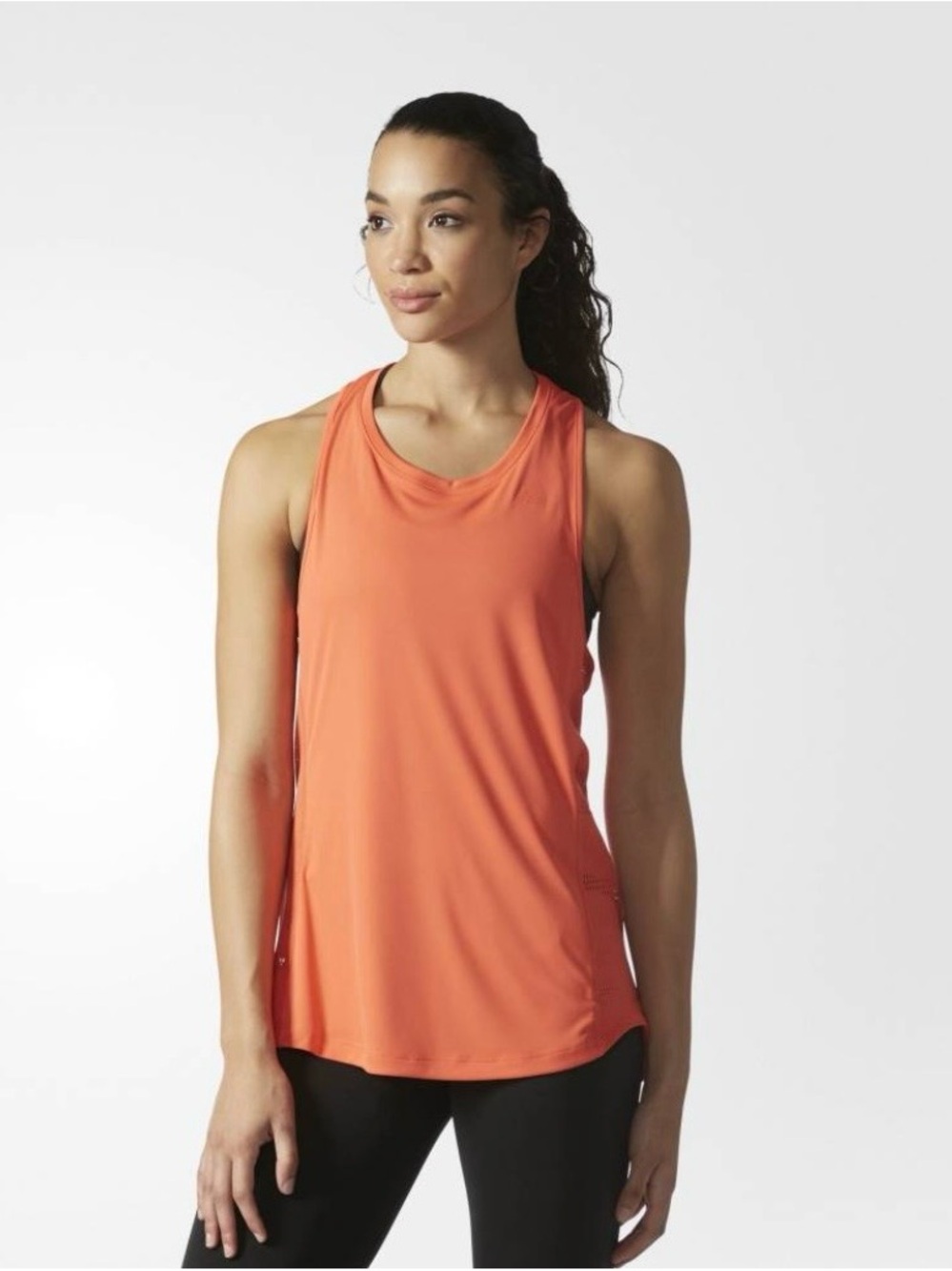 NWT Adidas Running TKO Racerback Tank Top Woman’s Easy Coral B28283 Size L